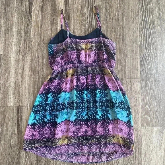 Purple Spaghetti Strap Printed Dress - S - Picture 6 of 10